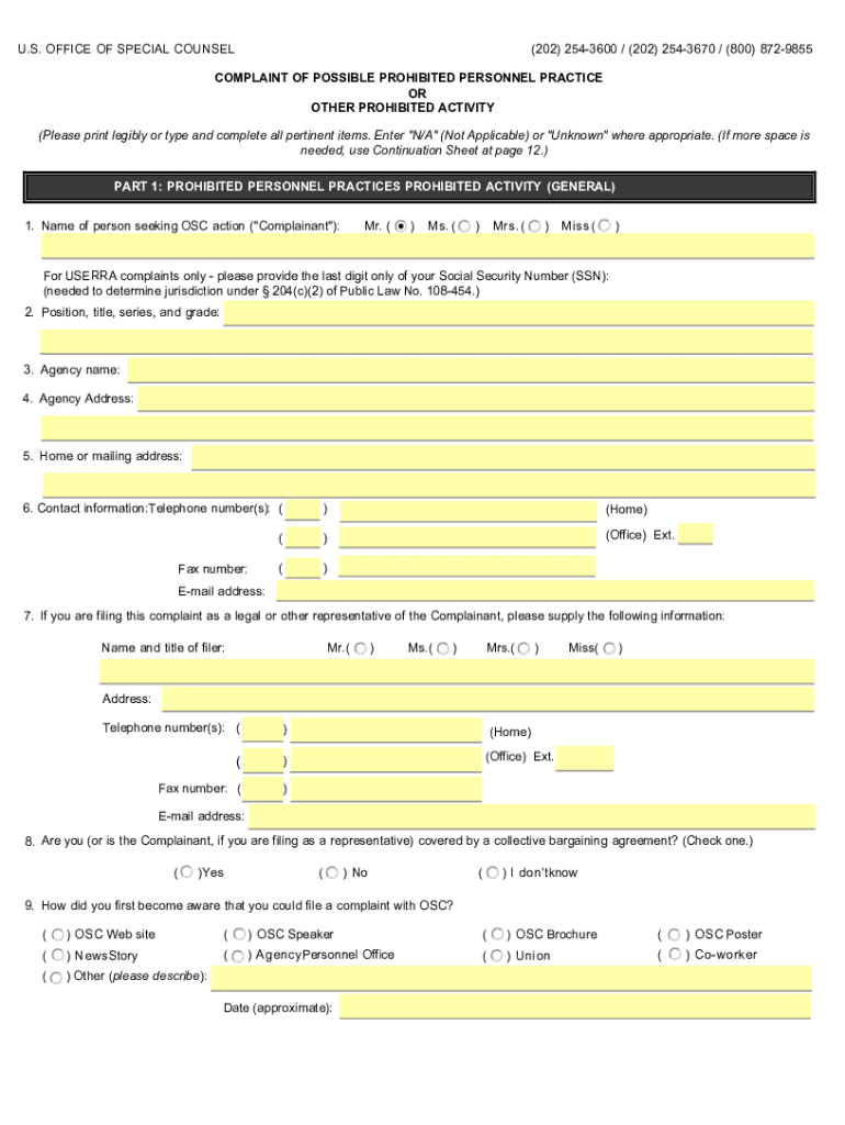 Osc Form 14 2014-2025